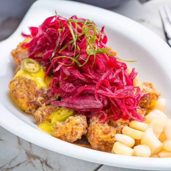 Ceviche frito en Terrat Rooftop