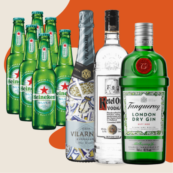 #2-GIN TANQUERAY LONDON + VODKA KETEL ONE + 6 CERVEZAS SILVER en Terrat Rooftop