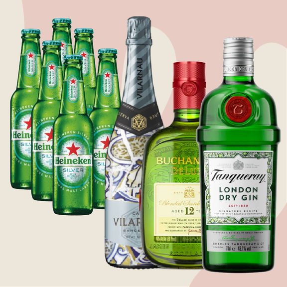 #3-GIN TANQUERAY LONDON + BUCHANAN'S DELUXE 12 YEARS + 6 CERVEZAS SILVER en Terrat Rooftop