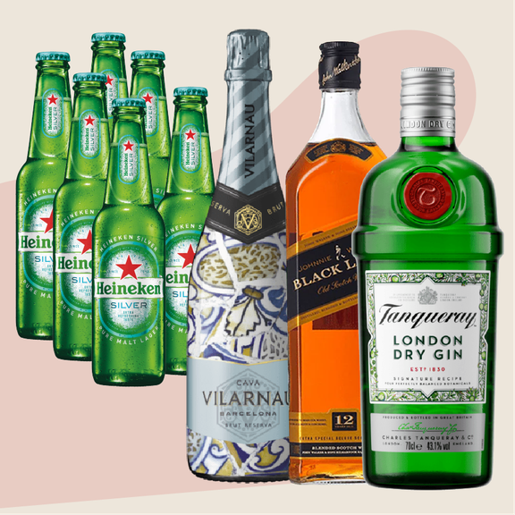 #4-GIN TANQUERAY LONDON + JOHNNIE WALKER BLACK + 6 CERVEZAS SILVER en Terrat Rooftop